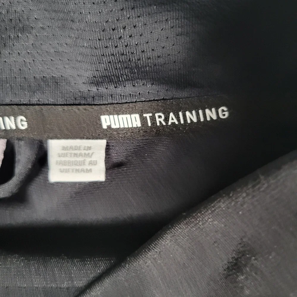 Puma Track Jacket Mens 3XL Black Full Zip Training Mock Neck Athletic Logo